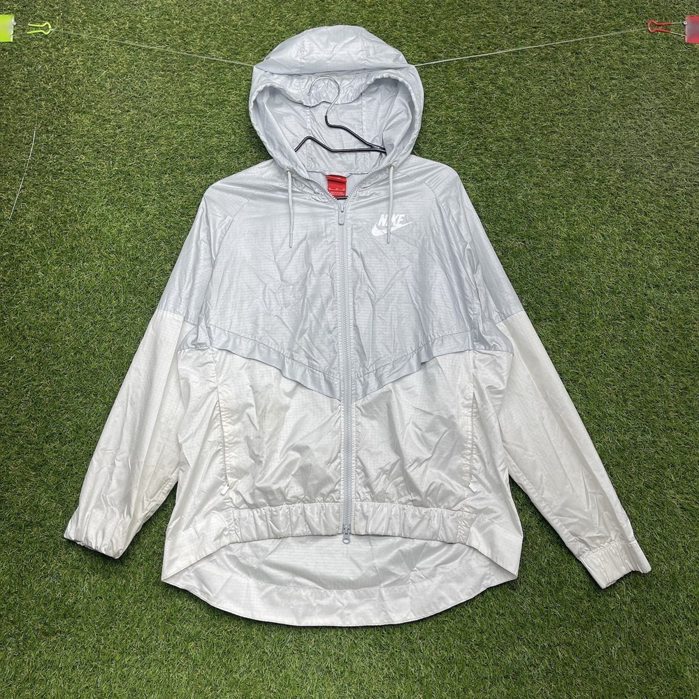 Nike Sportswear Windrunner Track Jacket Womens XL Platinum/White 804947-011